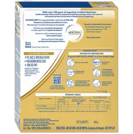 nan excella pro stage 2 powder 400 gm